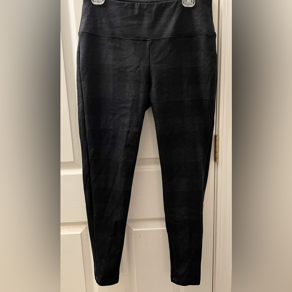 5/$25 Zenana Dark Green Plaids Stretch Pants Women’s Size L